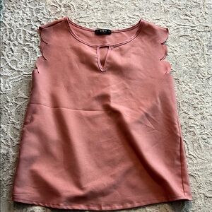 SHEIN Scalloped Edge Tank Top in Dusty Pink